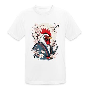 Vintage Hahn Samurai Ukiyo-E Style Design - Männer T-Shirt atmungsaktiv - Weiß - Vorne - AI Model Male 185 dark (185cm)