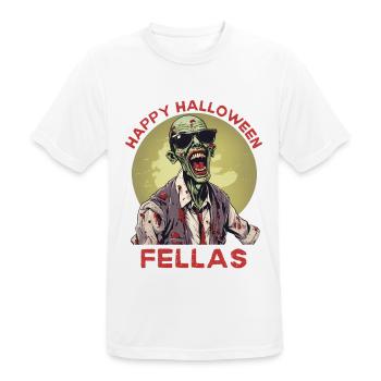 Happy Halloween Fellas Zombie - Men's Breathable T-Shirt - white - Front - AI Model Male 185 dark (185cm)