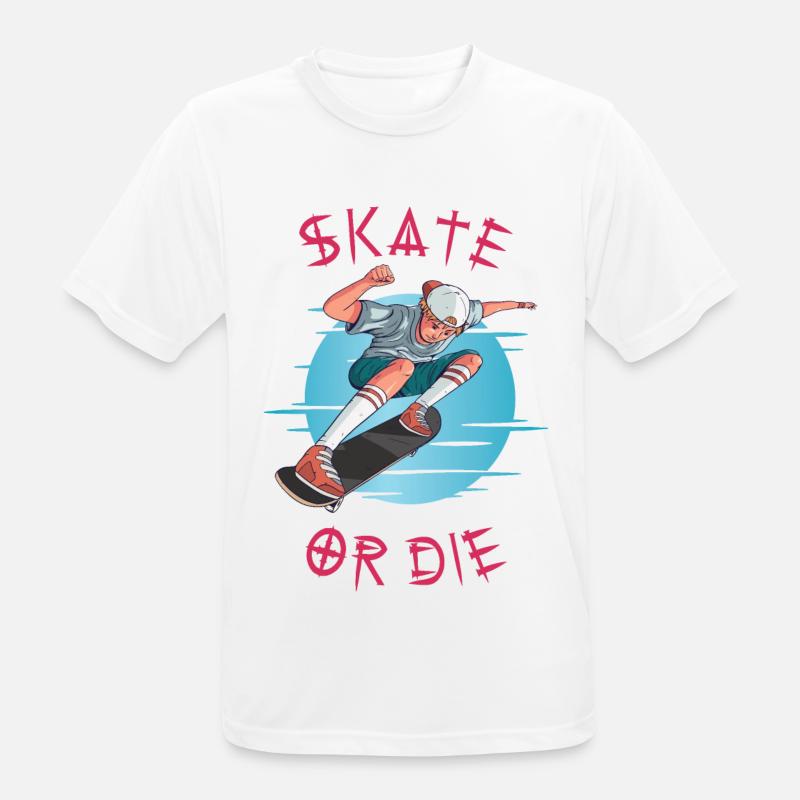 Skate oder stirb Skateboarder Junge - Männer T-Shirt atmungsaktiv - Weiß