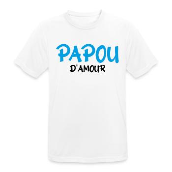 Papou d'amour - T-shirt respirant Homme - blanc - Devant - AI Model Male 185 dark (185cm)