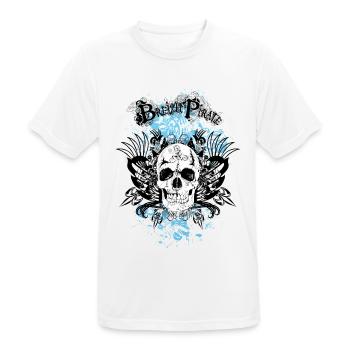 breizh pirate head of death crane skull mark - Men's Breathable T-Shirt - white - Front - AI Model Male 185 dark (185cm)