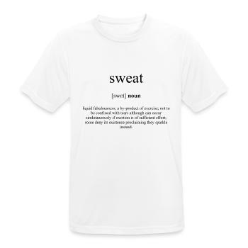 Dictionnaire de définition de la sueur (Schweiß) - T-shirt respirant Homme - blanc - Devant - AI Model Male 185 dark (185cm)