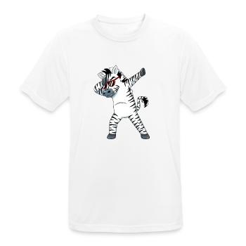 Dabbing Zebra Lustig Dab Tanz Geschenk Geburtstag - Männer T-Shirt atmungsaktiv - Weiß - Vorne - AI Model Male 185 dark (185cm)