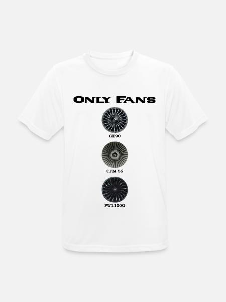 Only Fans Triebwerke - Männer T-Shirt atmungsaktiv - Weiß