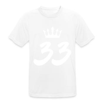 33 Couronne numérique - T-shirt respirant Homme - blanc - Devant - AI Model Male 185 dark (185cm)