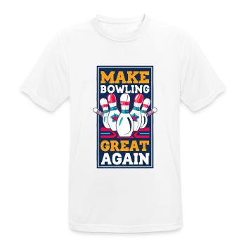 Make Bowling Great Again - Bowling Ball Pin - T-shirt respirant Homme - blanc - Devant - AI Model Male 185 dark (185cm)