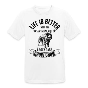 Life is better with Chow Chow Dog Retro Vintage - Men's Breathable T-Shirt - white - Front - AI Model Male 185 dark (185cm)