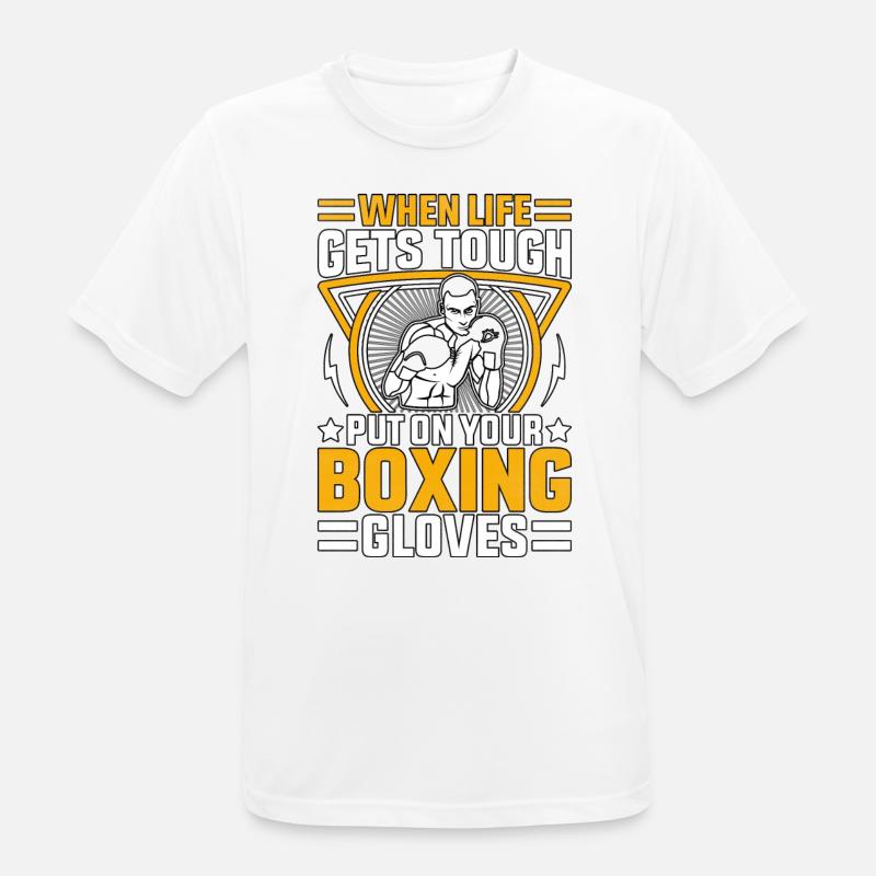 Wenn das Leben hart wird, ziehen Sie Ihre Boxhandschuhe an - Männer T-Shirt atmungsaktiv - Weiß