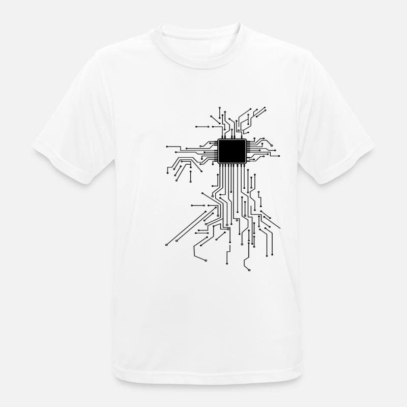 CPU Technik Nerd Computerchip Programmierer - Männer T-Shirt atmungsaktiv - Weiß