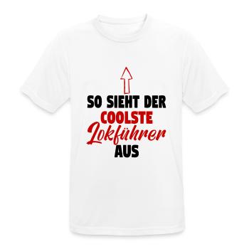 Dampflok Lokführer Eisenbahner Eisenbahn Vater - Männer T-Shirt atmungsaktiv - Weiß - Vorne - AI Model Male 185 dark (185cm)
