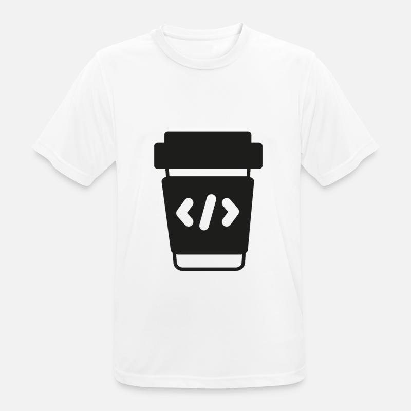 Programmeur Codeur Codage Café - T-shirt respirant Homme - blanc