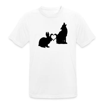 Wolf loves bunny animal nature gift - Men's Breathable T-Shirt - white - Front - AI Model Male 185 dark (185cm)