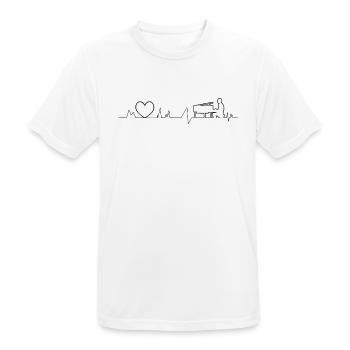 ECG pianiste piano cadeau coeur - T-shirt respirant Homme - blanc - Devant - AI Model Male 185 dark (185cm)