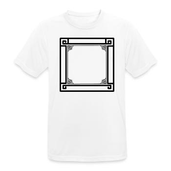 black frame with ornaments - Men's Breathable T-Shirt - white - Front - AI Model Male 185 dark (185cm)