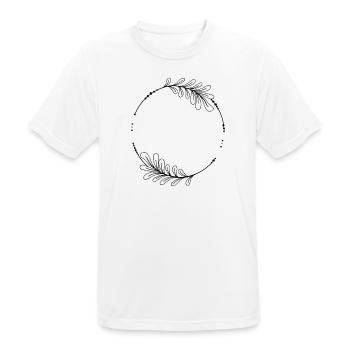 Schwarzer Kreis Rahmen mit Blättern - Männer T-Shirt atmungsaktiv - Weiß - Vorne - AI Model Male 185 dark (185cm)
