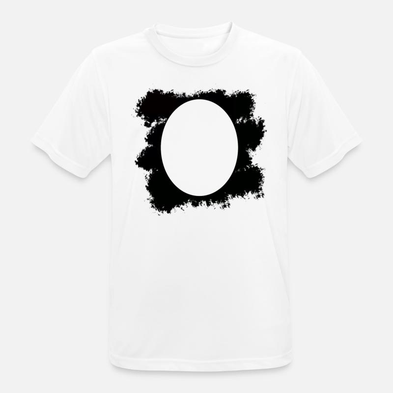 Schwarzer Farbfleck Hintergrund Oval - Männer T-Shirt atmungsaktiv - Weiß