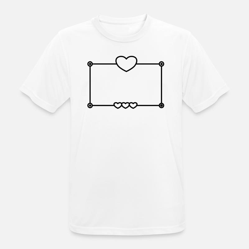 Black Heart Frame Rectangular Shape - Men's Breathable T-Shirt - white