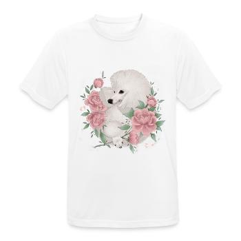 white poodle - Men's Breathable T-Shirt - white - Front - AI Model Male 185 dark (185cm)