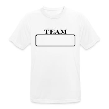 Team - Insert your text - Men's Breathable T-Shirt - white - Front - AI Model Male 185 dark (185cm)