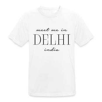 Meet me in Delhi - India - Men's Breathable T-Shirt - white - Front - AI Model Male 185 dark (185cm)