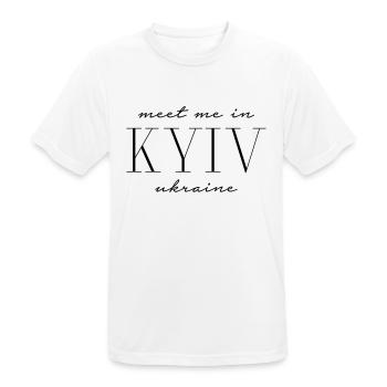Meet me in Kiev Ukraine - Kyiv - Men's Breathable T-Shirt - white - Front - AI Model Male 185 dark (185cm)