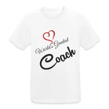 WORLD GREATEST COACH - Men's Breathable T-Shirt - white - Front - AI Model Male 185 dark (185cm)