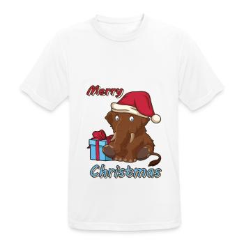 Mammoth Elephant Christmas Gift Cartoon Design - Men's Breathable T-Shirt - white - Front - AI Model Male 185 dark (185cm)