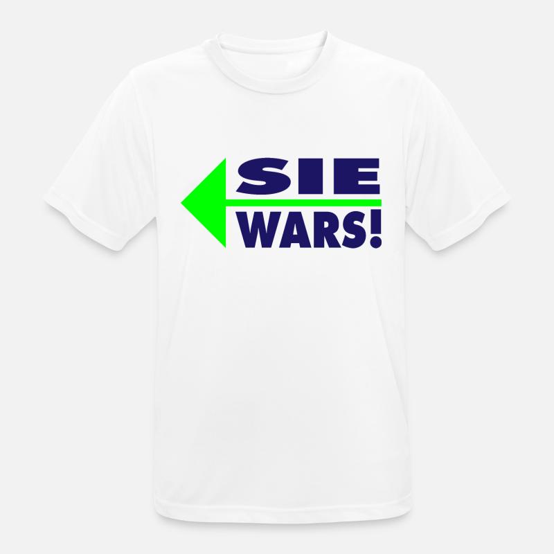 Sie wars! Partner- oder Partyshirt - Männer T-Shirt atmungsaktiv - Weiß