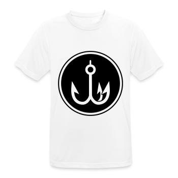 cercle icône poisson crochet - T-shirt respirant Homme - blanc - Devant - AI Model Male 185 dark (185cm)