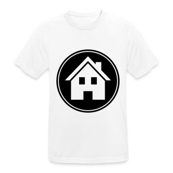 haus icon symbol kreis - Männer T-Shirt atmungsaktiv - Weiß - Vorne - AI Model Male 185 dark (185cm)