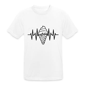 Eiscreme Liebe Eis Herzschlag - Männer T-Shirt atmungsaktiv - Weiß - Vorne - AI Model Male 185 dark (185cm)