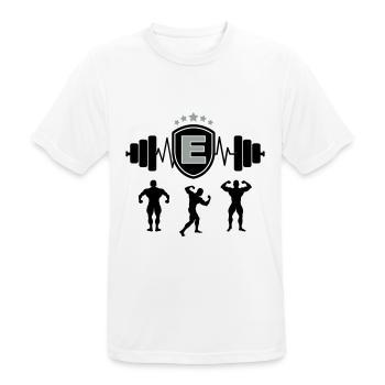 Bodybuilding Gym Name Buchstabe Training E - Männer T-Shirt atmungsaktiv - Weiß - Vorne - AI Model Male 185 dark (185cm)