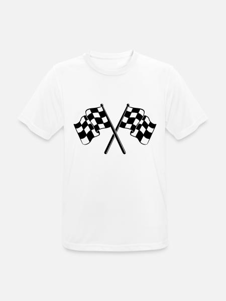 Doelvlag Motorsport Racing Flag - Mannen T-shirt ademend actief - wit