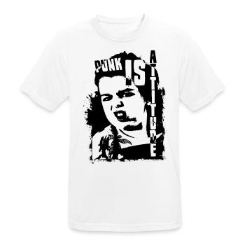 Le punk est l’attitude - T-shirt respirant Homme - blanc - Devant - AI Model Male 185 dark (185cm)