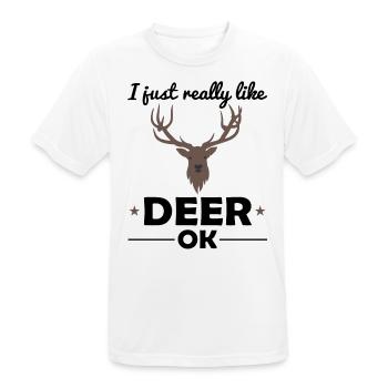 cerf animaux des bois amoureux des animaux dire cadeau - T-shirt respirant Homme - blanc - Devant - AI Model Male 185 dark (185cm)