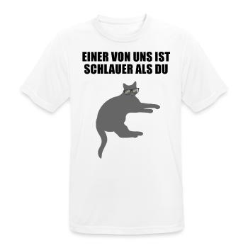 Freche Schlaue Nerd Katze Lustiger Spruch Geschenk - Männer T-Shirt atmungsaktiv - Weiß - Vorne - AI Model Male 185 dark (185cm)