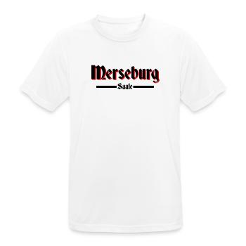 Merseburg - Männer T-Shirt atmungsaktiv - Weiß - Vorne - AI Model Male 185 dark (185cm)