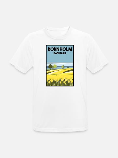 Bornholm Dänemark Landschaft Weizenfeld Meer - Männer T-Shirt atmungsaktiv - Weiß