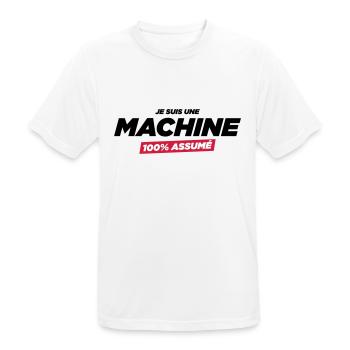 je suis une machine - T-shirt respirant Homme - blanc - Devant - AI Model Male 185 dark (185cm)