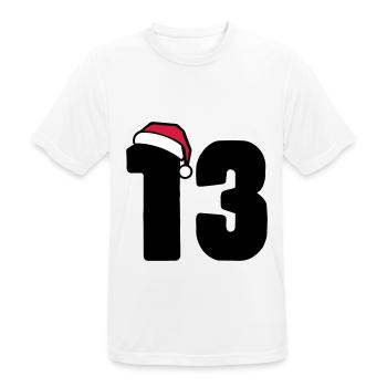 13 Zahl Weihnachten - Männer T-Shirt atmungsaktiv - Weiß - Vorne - AI Model Male 185 dark (185cm)