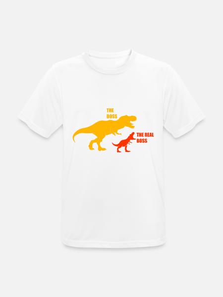 Papa Sohn T-Rex Dinosaurier - Männer T-Shirt atmungsaktiv - Weiß