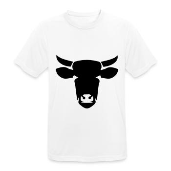 Kuh Kopf Cow Symbol - Männer T-Shirt atmungsaktiv - Weiß - Vorne - AI Model Male 185 dark (185cm)