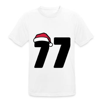 77 Zahl Weihnachten - Männer T-Shirt atmungsaktiv - Weiß - Vorne - AI Model Male 185 dark (185cm)