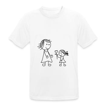 Mama MomMy Mother Flower Daughter Child Thank You - Men's Breathable T-Shirt - white - Front - AI Model Male 185 dark (185cm)
