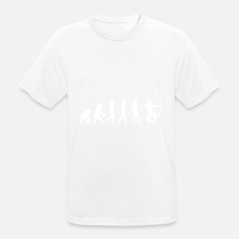 Evolution Vom Bogenschießen - Archery Evolution - Männer T-Shirt atmungsaktiv - Weiß