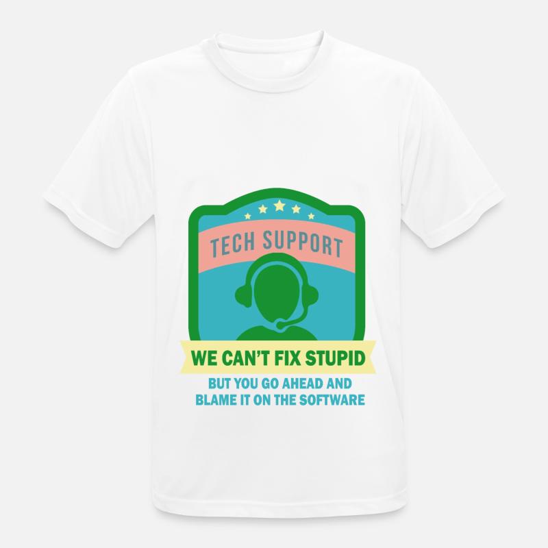 It Support Mitarbeiter - It-Support - Männer T-Shirt atmungsaktiv - Weiß