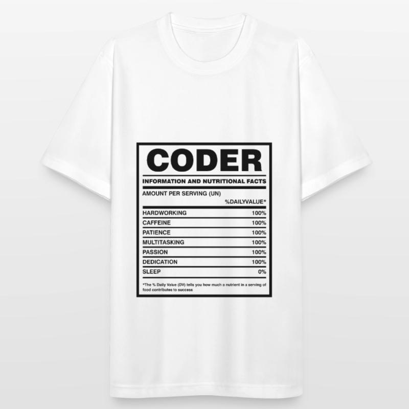 Coder Nutritional Facts Coder Programmer Computer Männer T-Shirt atmungsaktiv