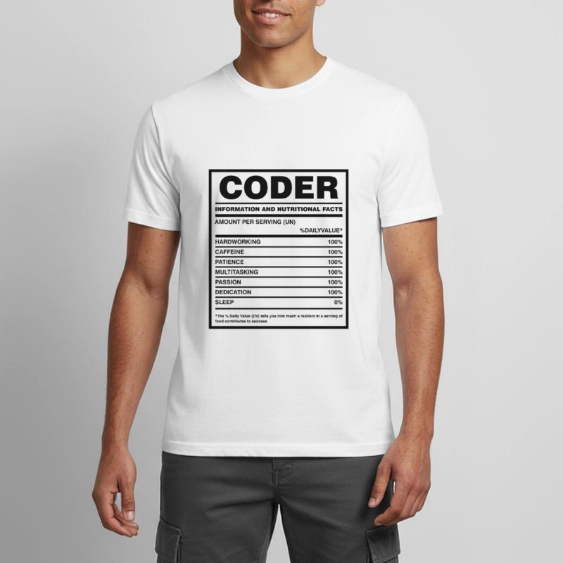 Coder Nutritional Facts Coder Programmer Computer Männer T-Shirt atmungsaktiv