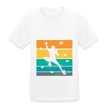 Retro Graphic Climbing Bouldering Rock Climber Mou - Men's Breathable T-Shirt - white - Front - AI Model Male 185 dark (185cm)