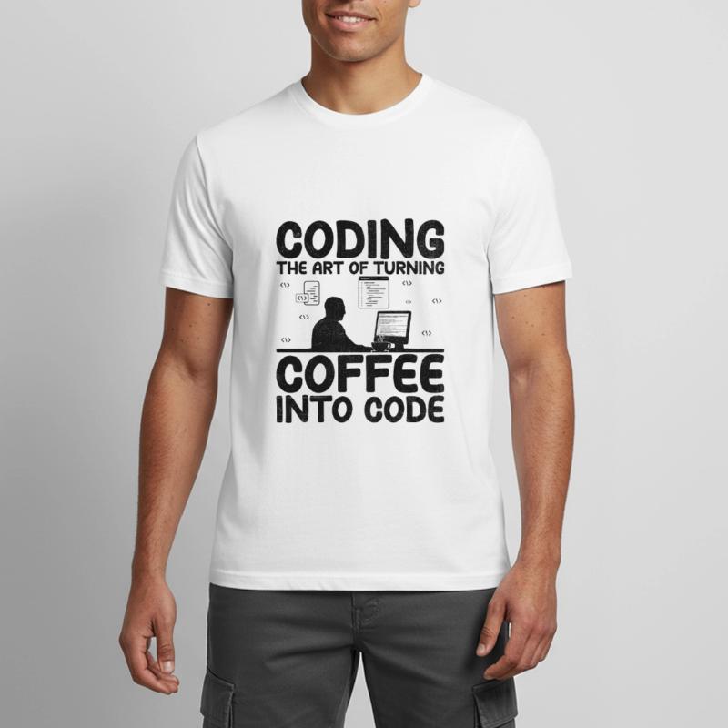Café Codage Programmeur Codeur Développeur Nerd Coff T-shirt respirant Homme